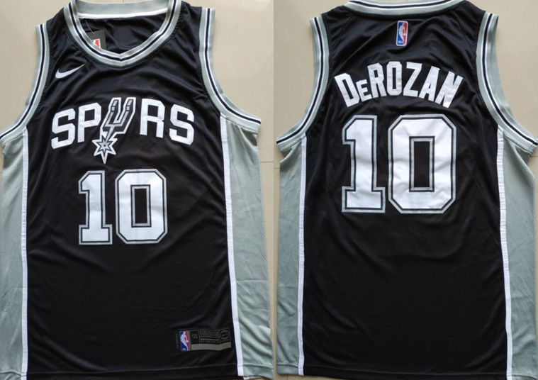 Men San Antonio Spurs #10 Derozan Black Game Nike NBA Jerseys